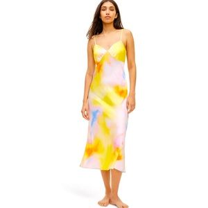 Diane Von Furstenburg X Target Long Satin Sunset Slip Dress Size Medium